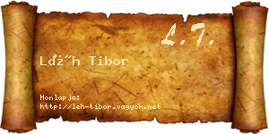 Léh Tibor névjegykártya